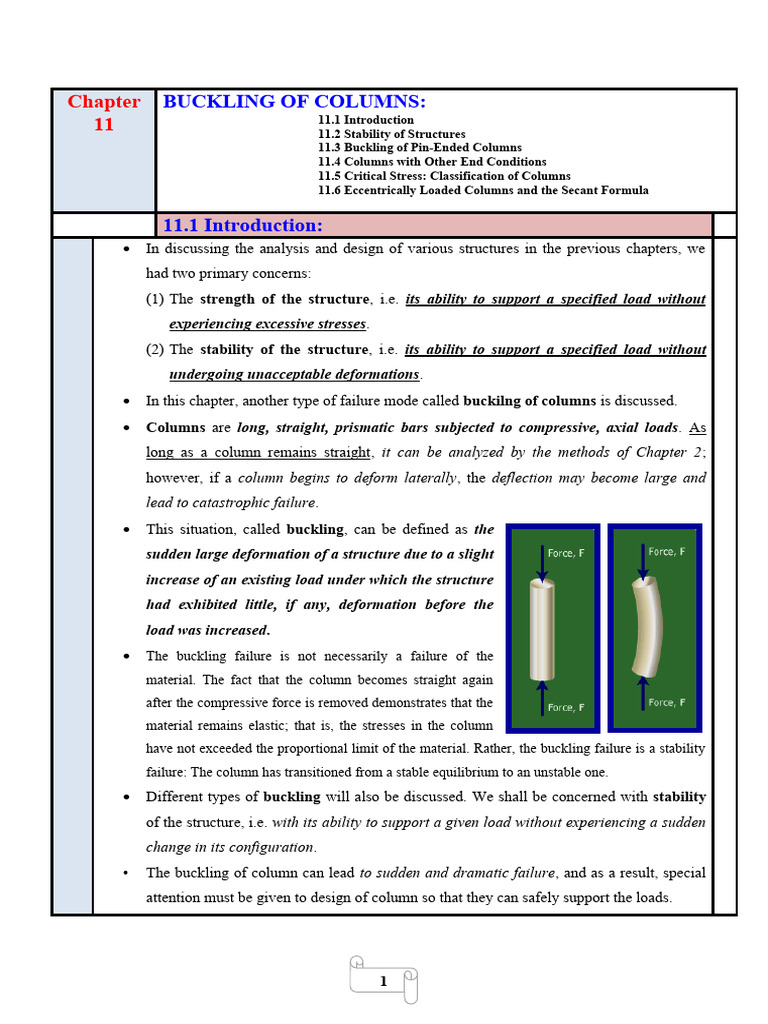 Buckling Analysis of Structural Columns | PDF | Buckling | Column