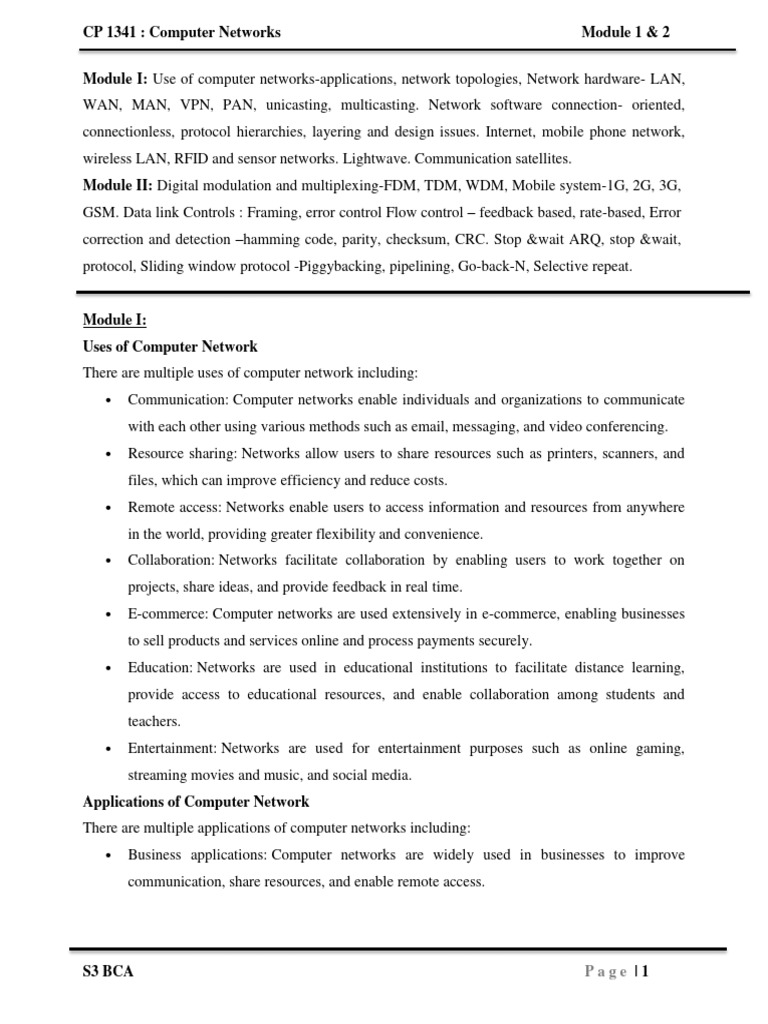 Computer Networks Overview and Applications | PDF | Wireless Lan ...
