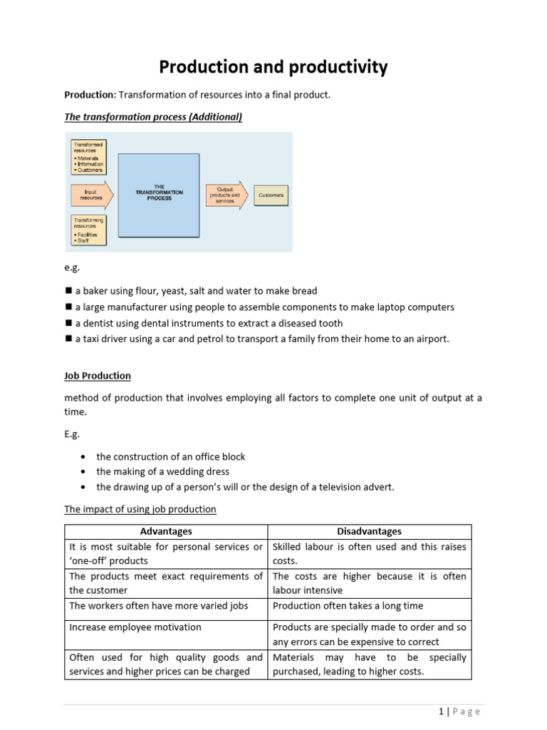 Chapter 41 - Production & Productivity | Download Free PDF | Labour ...