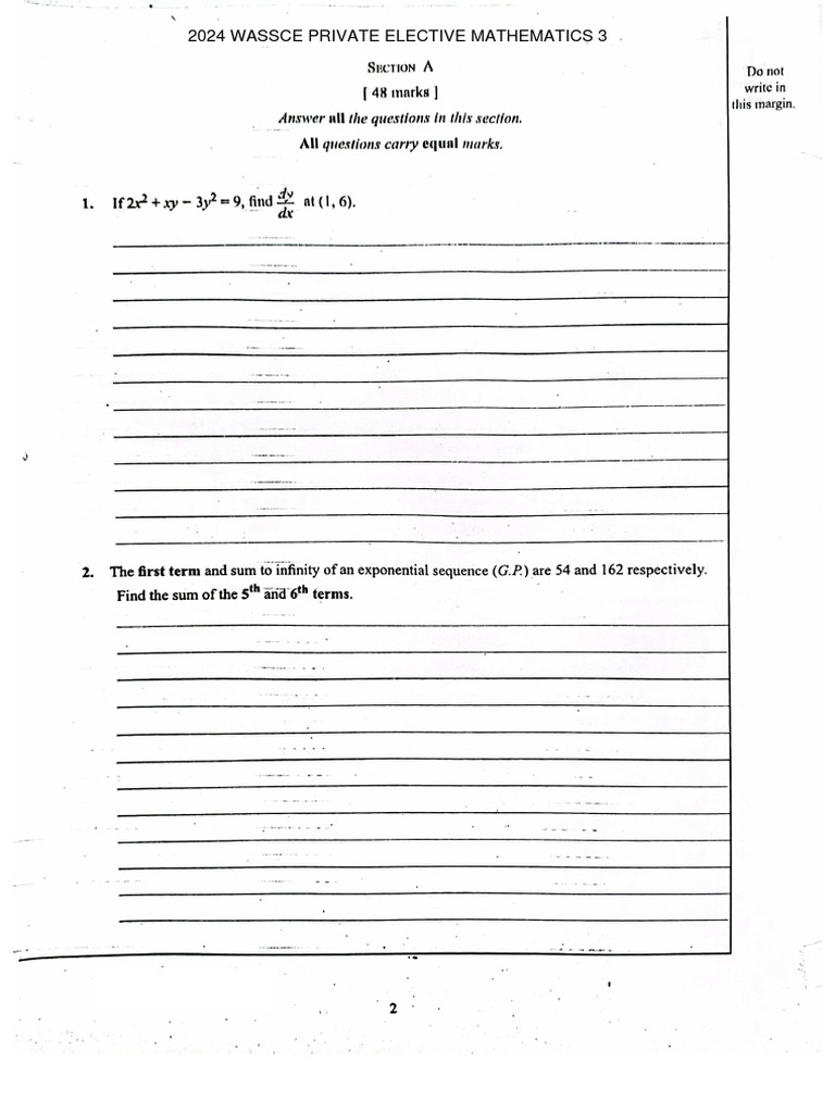 2024 wassce private elective maths 2 pdf
