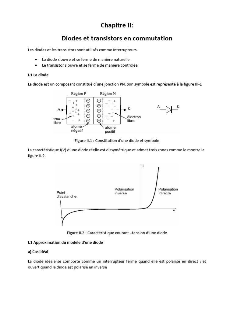 Diodes et Transistors en Commutation | PDF | Transistor à effet de ...