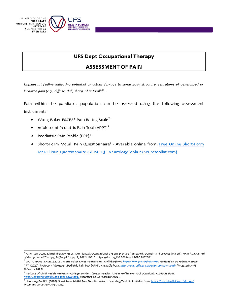 Pain Assessment | PDF