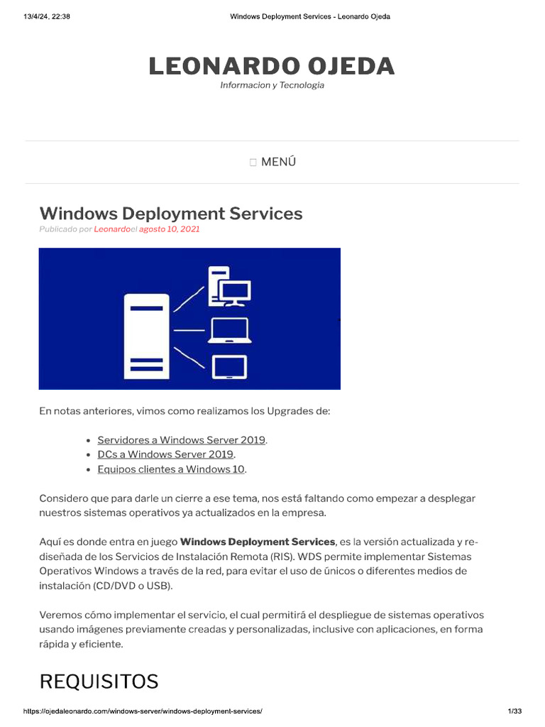 Windows Deployment Services - Leonardo Ojeda | PDF