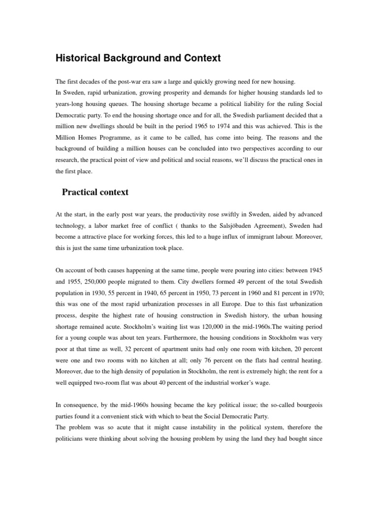 Sweden's Million Homes Programme Explained | PDF | Sweden | Social ...