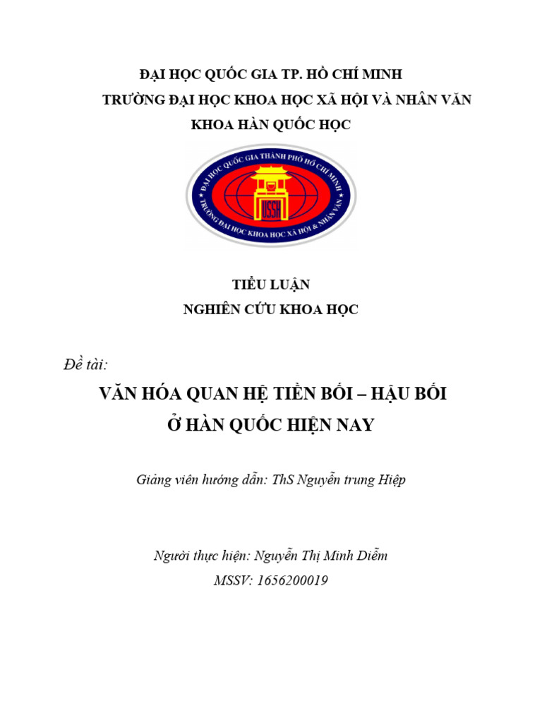 Nguyn TH Minh Dim 16562000019 VHXH | PDF