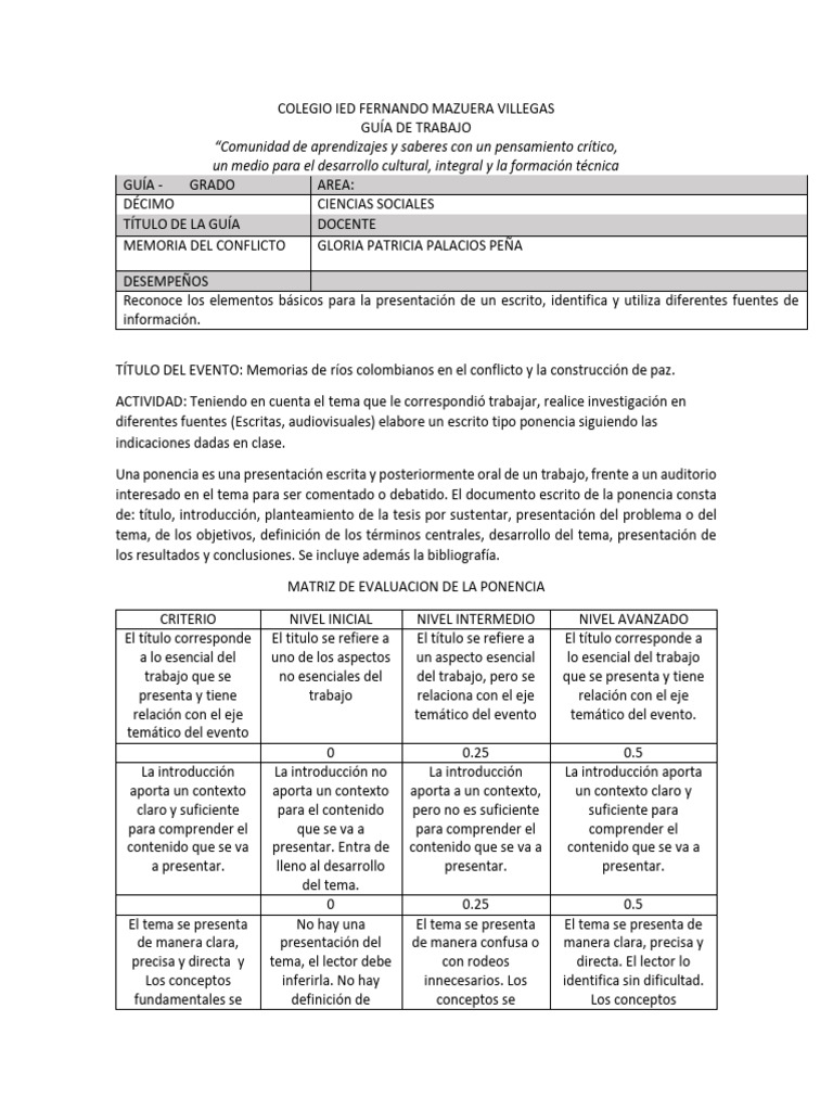 Guia para La Presentación de Ponencias | PDF | Puntuación ...