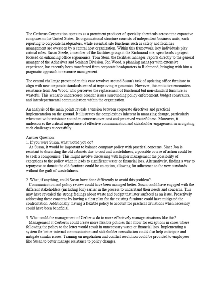 Cerberus Case Study | PDF | Policy | Business