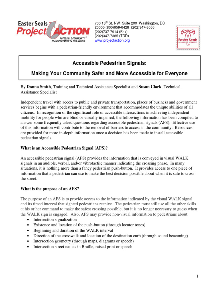 Accessible Pedestrian Signals | PDF | Pedestrian Crossing | Traffic