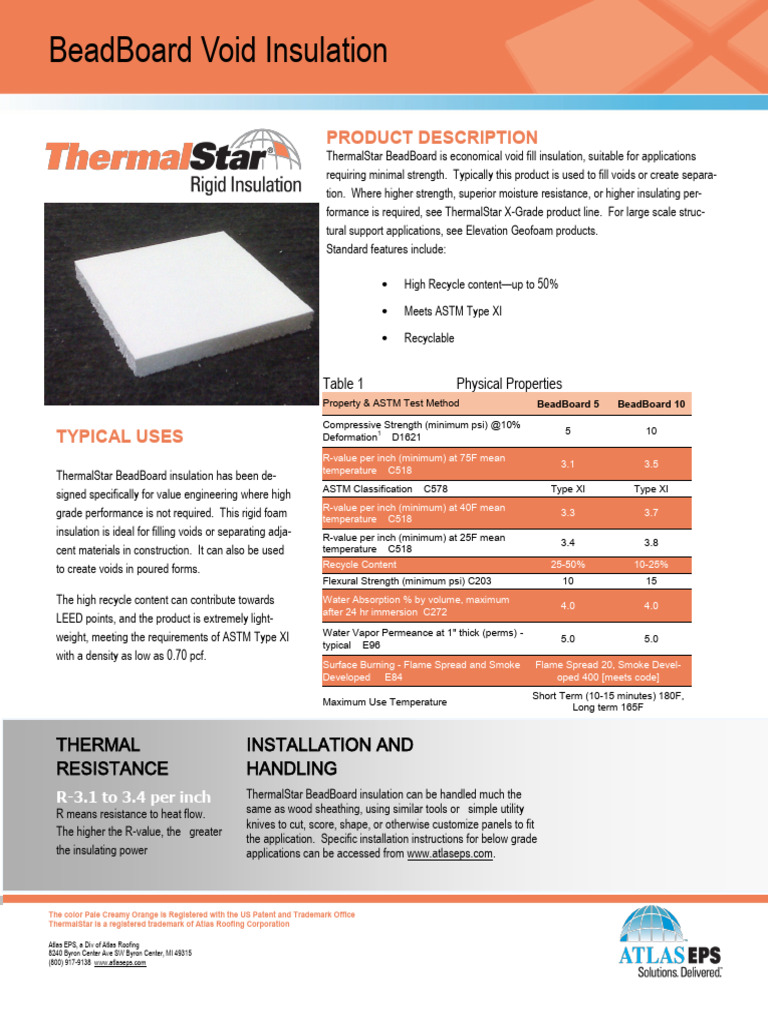 ThermalStar BeadBoard Insulation Overview | PDF | Building Insulation ...
