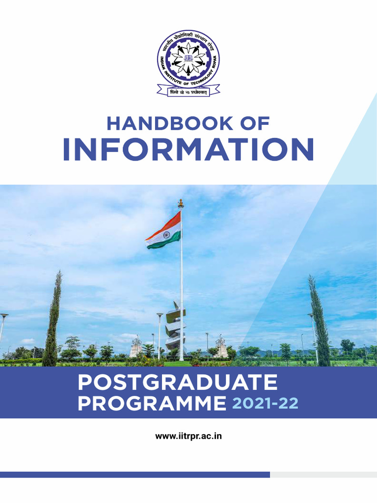 IIT Ropar Postgraduate Handbook 2021-22 | PDF | Course Credit | Engineering