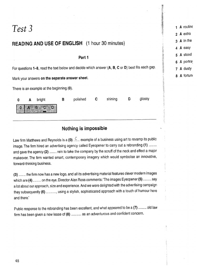 CPE Test 3 Reading | PDF