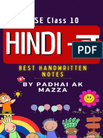 Hindi - B Notes by Padhai Ak Mazza For 2024 Board Examination
