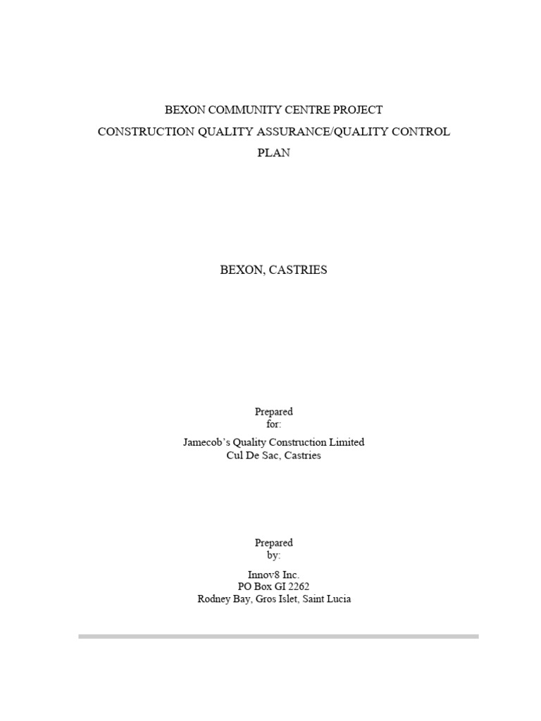 QA QC Construction Plan | PDF | Quality Assurance | Specification ...