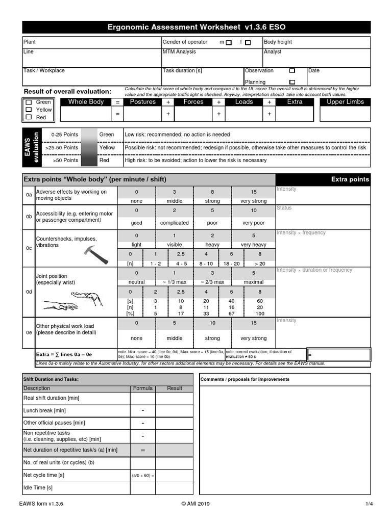 Ergonomic Assessment Worksheet v1.3.6 | PDF | Anatomical Terms Of Motion