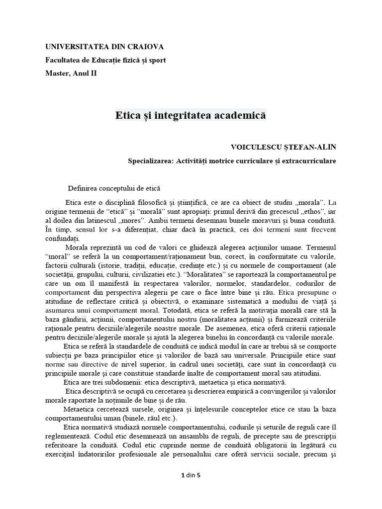 Etica Si Integritate | PDF