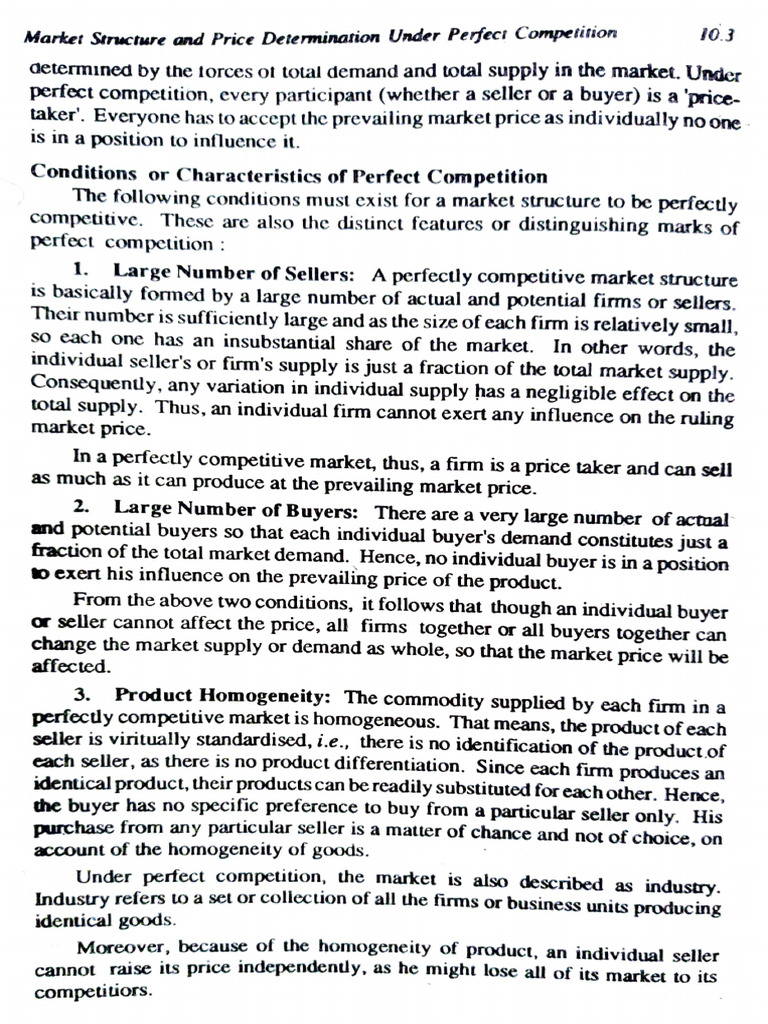 Perfect Competition Characteristics Explained | PDF | Monopoly | Market ...