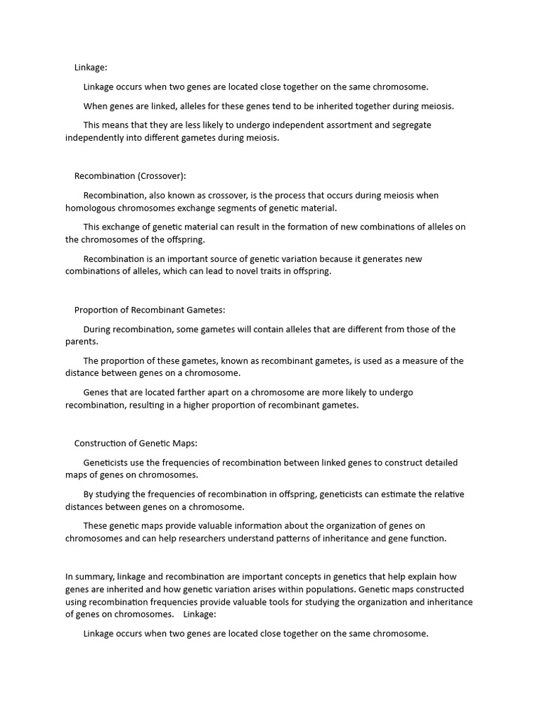 Genetic Mapping Pdf Genetic Linkage Genetic Recombination