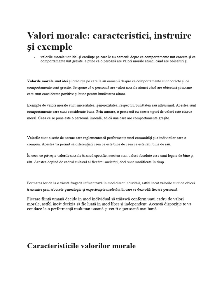 Valori Morale | PDF