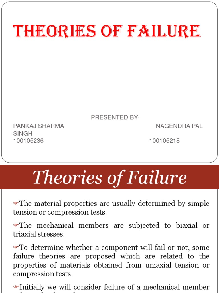 21205749 Theories of Failure 2 Yield (Engineering) Strength Of