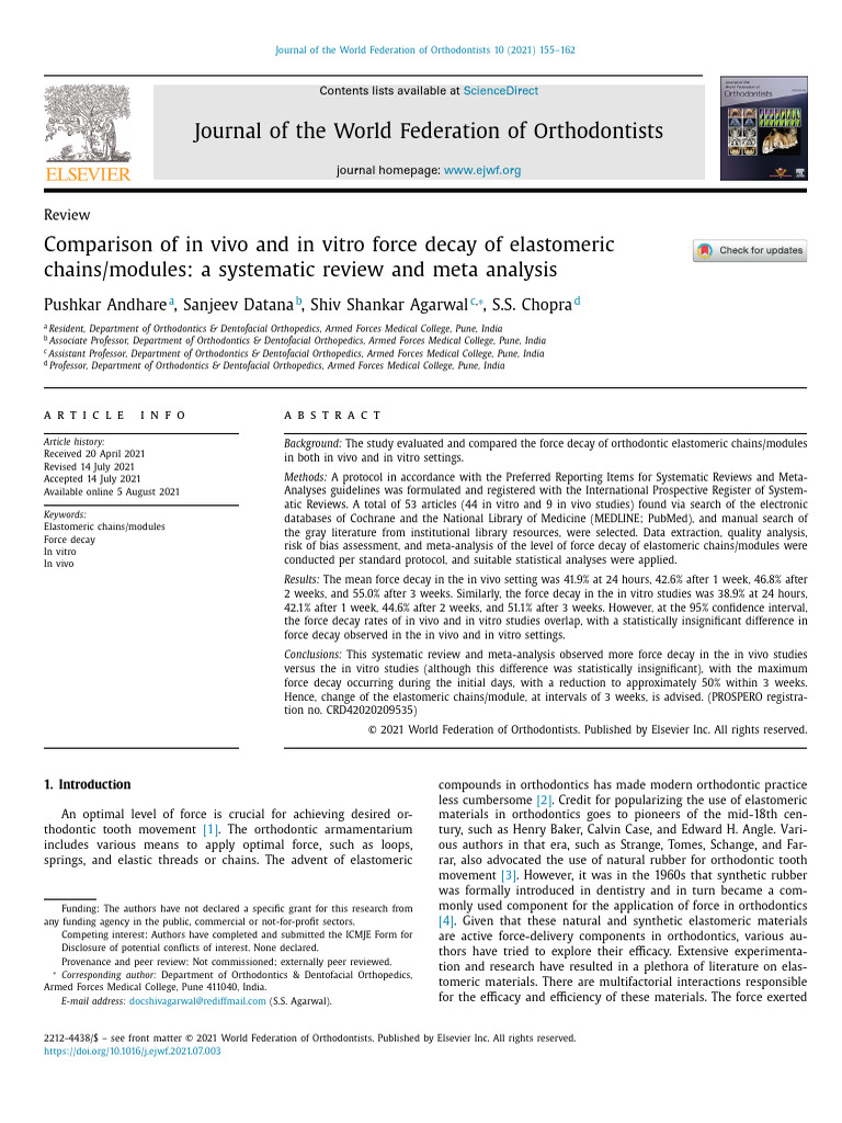 2021 - Andhare - Comparison of in Vivo and in Vitro Force Decay of ...