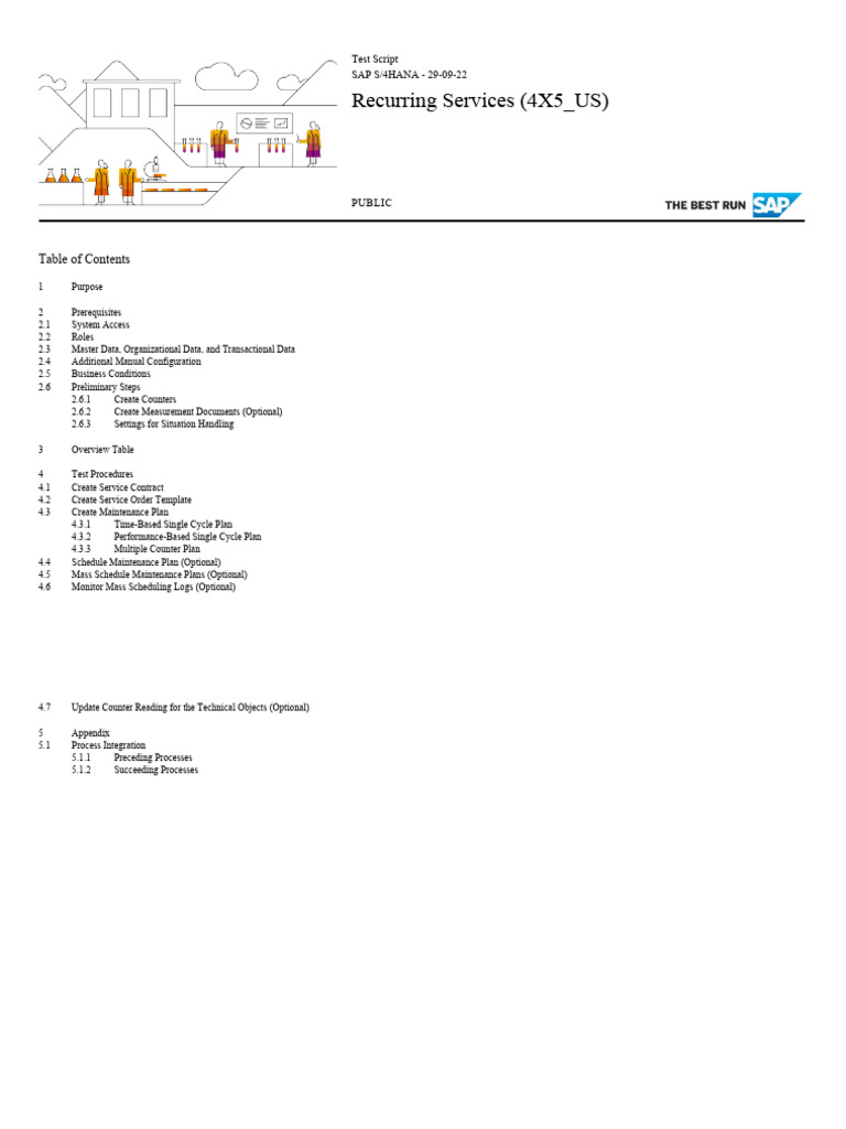 SAP S/4HANA Recurring Services Test Script | PDF | Data | Information