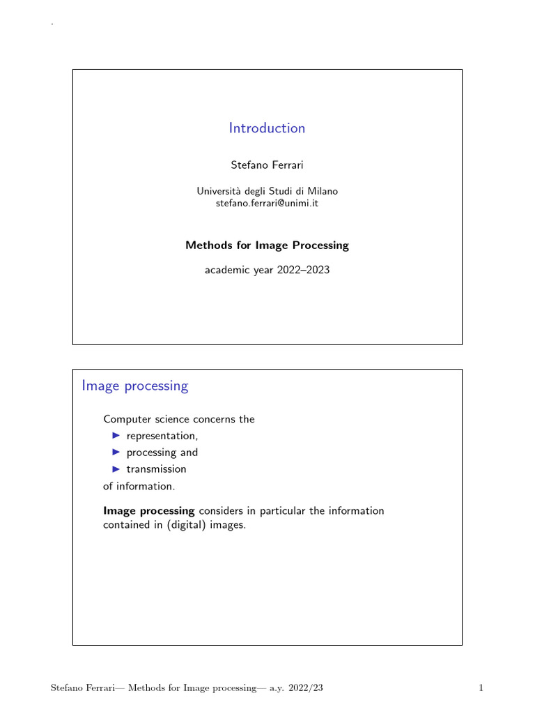 Image Processing Methods Overview | PDF | Infrared | Image