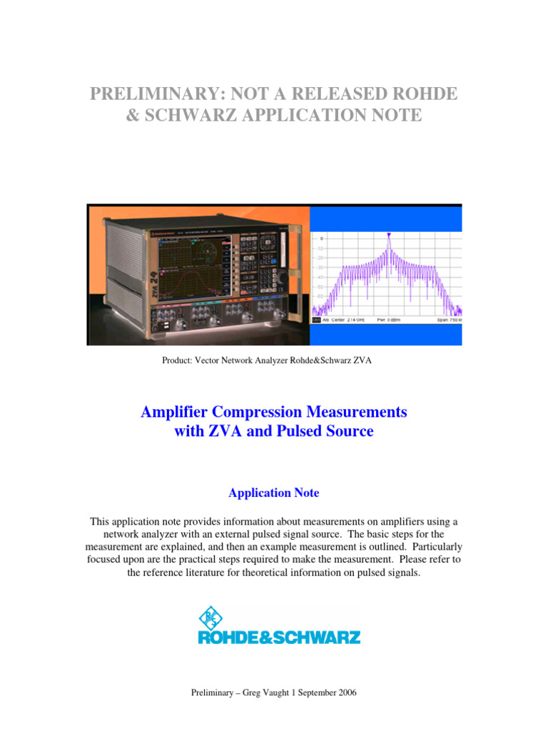 ZVA Amplifier Compression Testing Guide | PDF | Amplifier | Spectral ...
