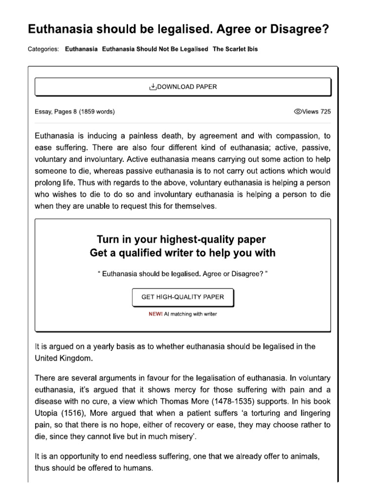 Euthanasia | PDF