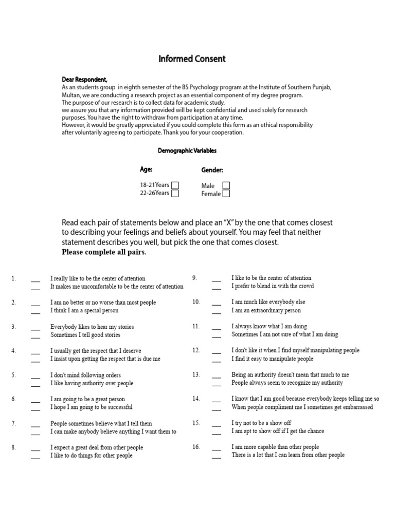 Self-Assessment Questionnaire for Students | PDF | Cognition | Social ...