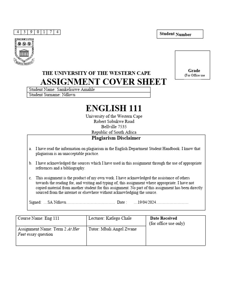 Samke Eng111 Essay 2024 | PDF | Kitchen | Paragraph