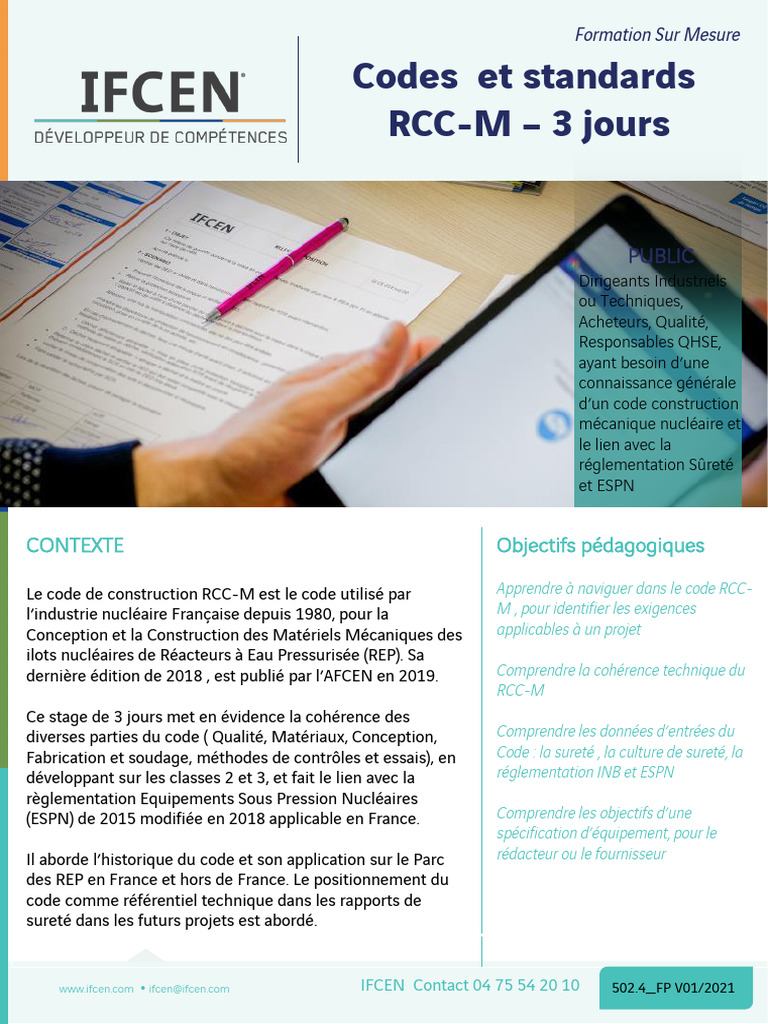 Formation RCC-M : Codes et Normes Nucléaires | PDF | Sûreté nucléaire ...