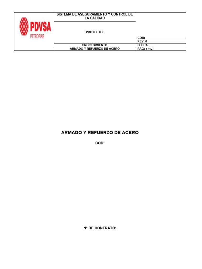 Control de Calidad en Armado de Acero | PDF | Hormigón | Acero