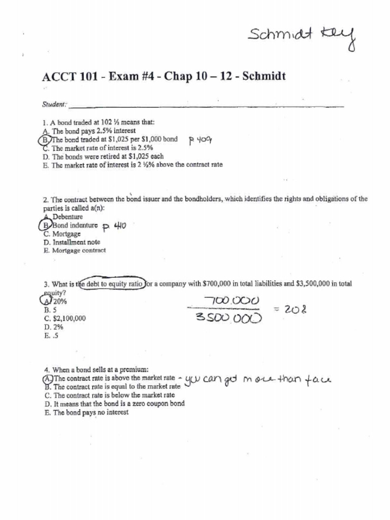 ACCT 101 Old Exam 4 ANSWERS For Study Purposes | PDF