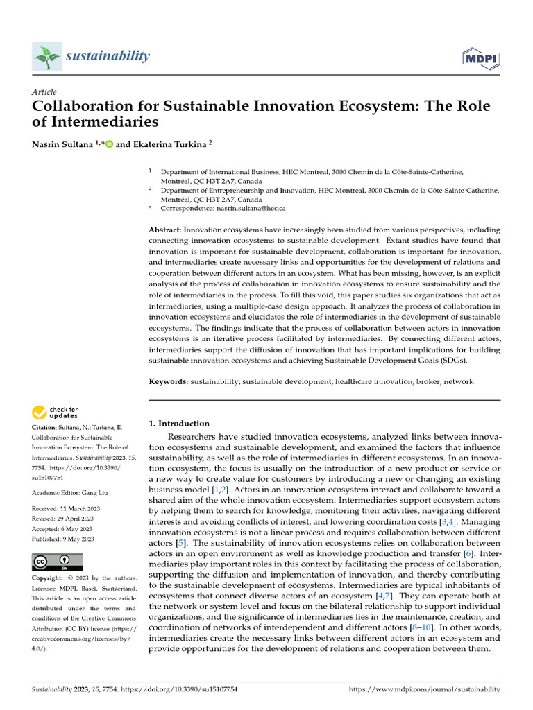 Sustainability 15 07754 | PDF | Innovation | Qualitative Research