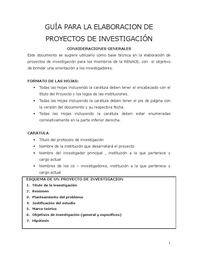 GuÍa para La Elaboracion de Proyectos de InvestigaciÓn | PDF | Muestreo ...