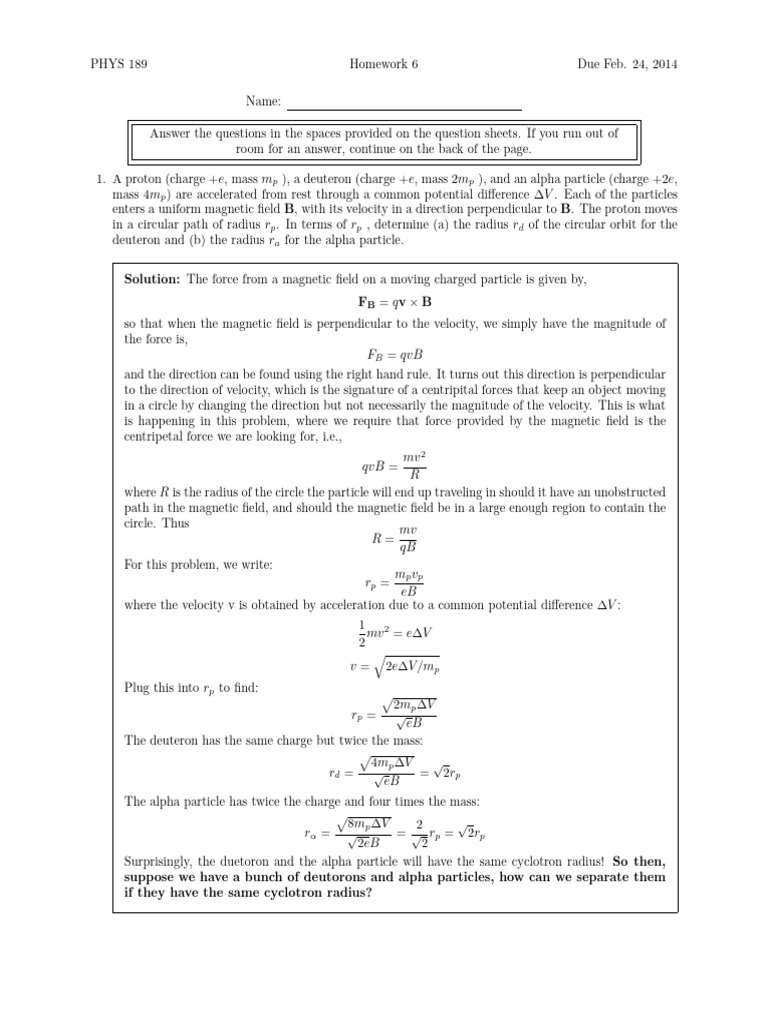 Homework Lec06 Solutions Pdf Force Physics