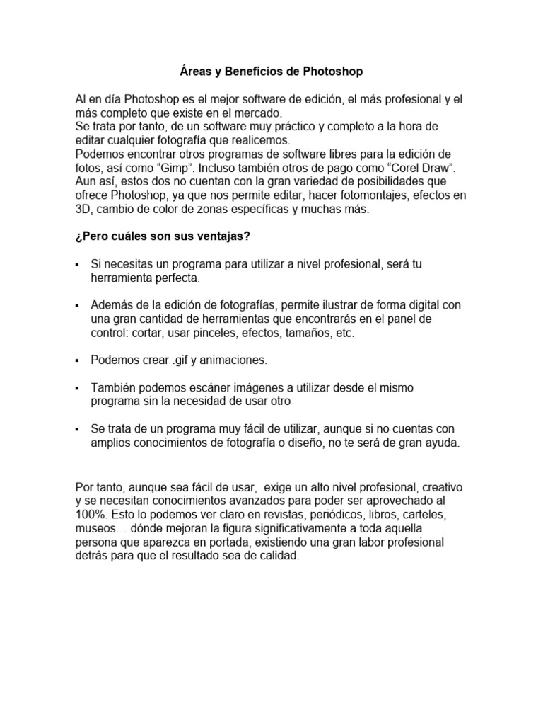  reas y beneficios de photoshop por jhon fredy palacios pdf adobe