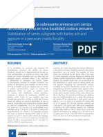 Estabilización de La Subrasante Arenosa Con Ceniza de Cebada y Yeso en Una Localidad Costera Peruana