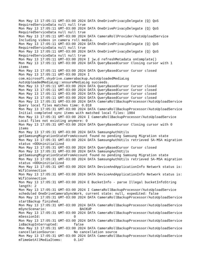 OneDrive Camera Roll Backup Log | PDF | Information Technology ...