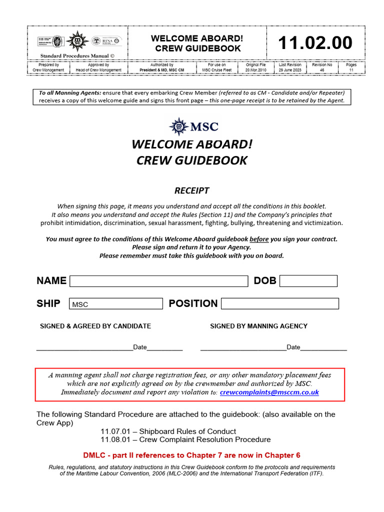 MSC Crew Welcome Guidebook | PDF | Social Media | Popular Culture ...