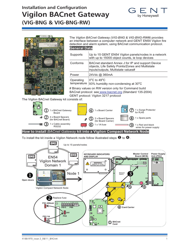 Vigilon BACnet Gateway Installation Guide | PDF | Gateway ...