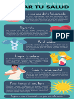 Infografía de Lista Cosas Que Puedes Hacer para Cuidar de Tu Salud Ilustrado Azul