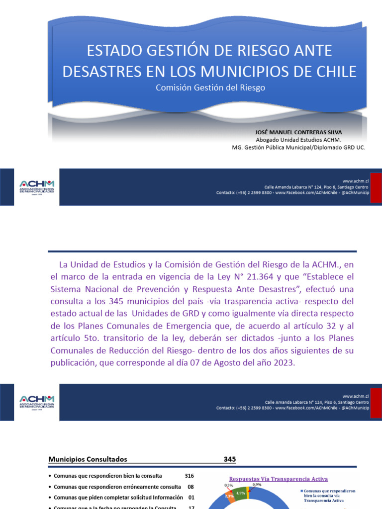 Estado de Gestión de Riesgo en Municipios | PDF | Chile | Gestión de ...