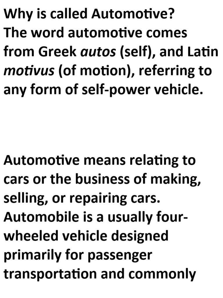 Automotive Meaning PDF