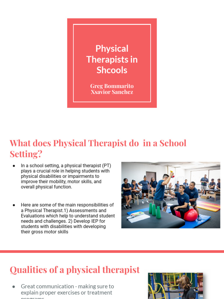 Role of Physical Therapists in Schools | PDF | Physical Therapy ...