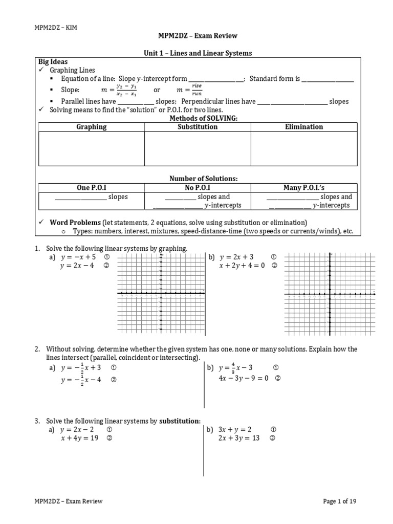 Mpm2dz Exam Review Pdf Triangle Triangle Geometry