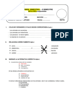 Respuestas BIOLOGIA EXAMEN BIMESTRAL 3ro SEC