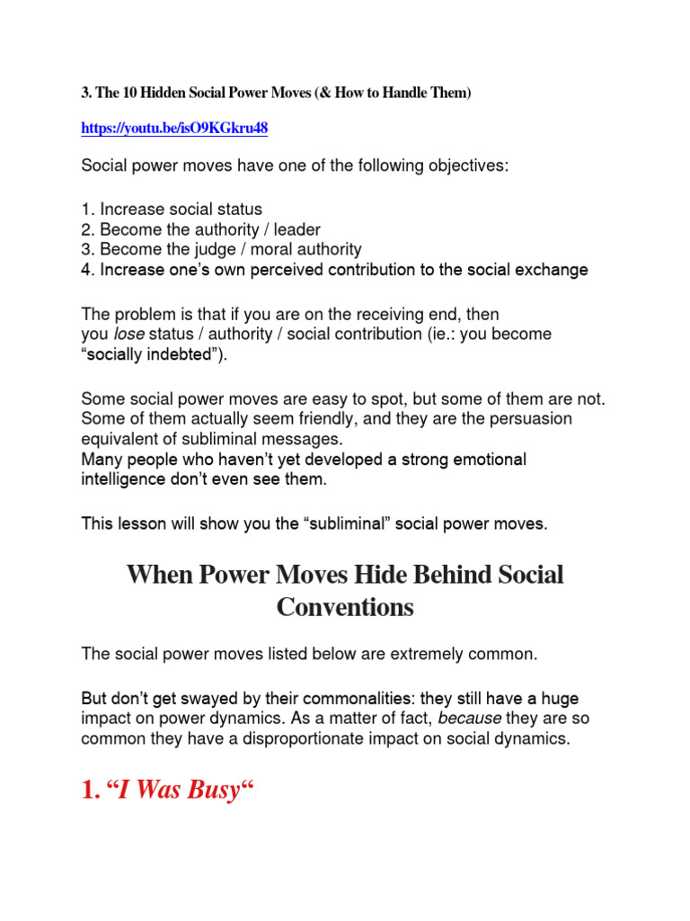 Mastering Hidden Social Power Moves | PDF | Cognition