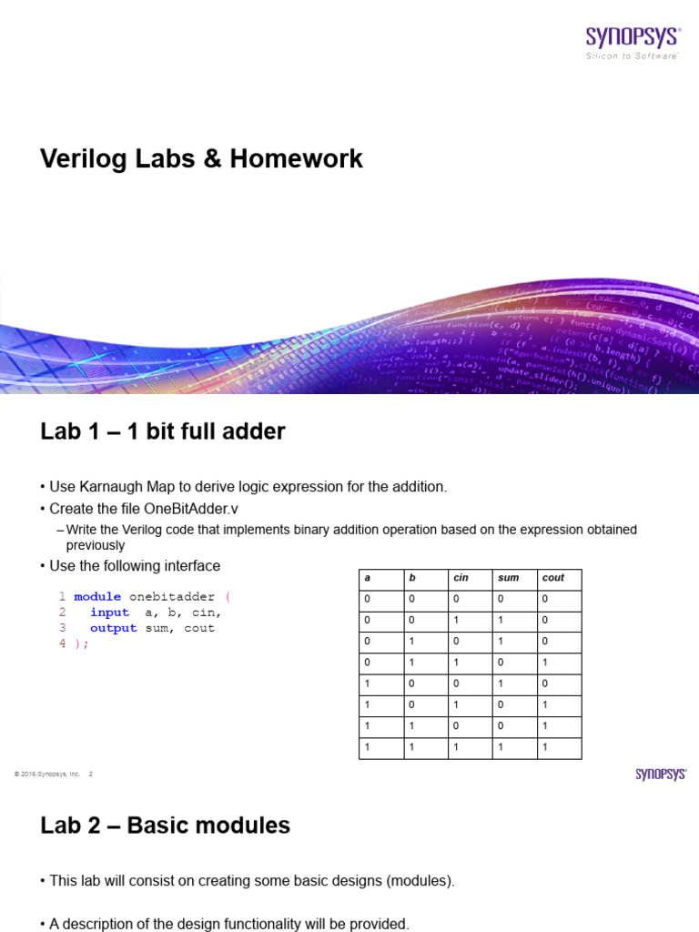 Verilog Labs: Full Adder & ALU Design | PDF | Computer Architecture ...