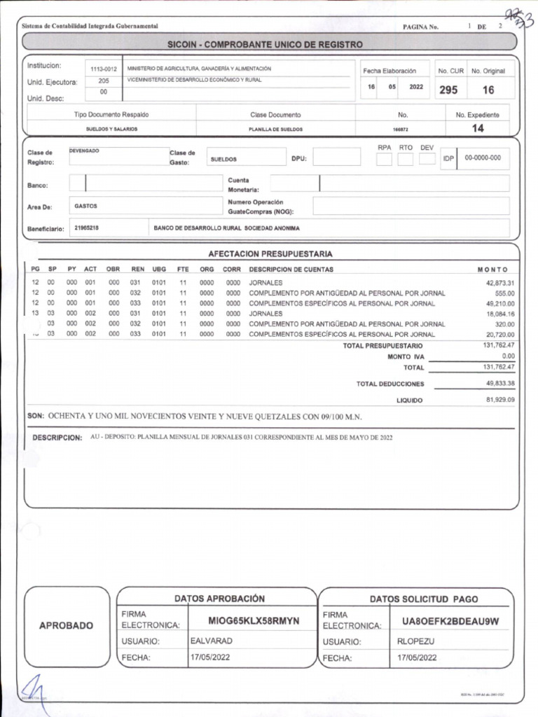 Dev Ue 205 NM 166872 Cur 295 Mayo 2022 | PDF